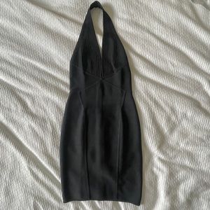 Herve Leger Paris Black Mini Dress - Size L
